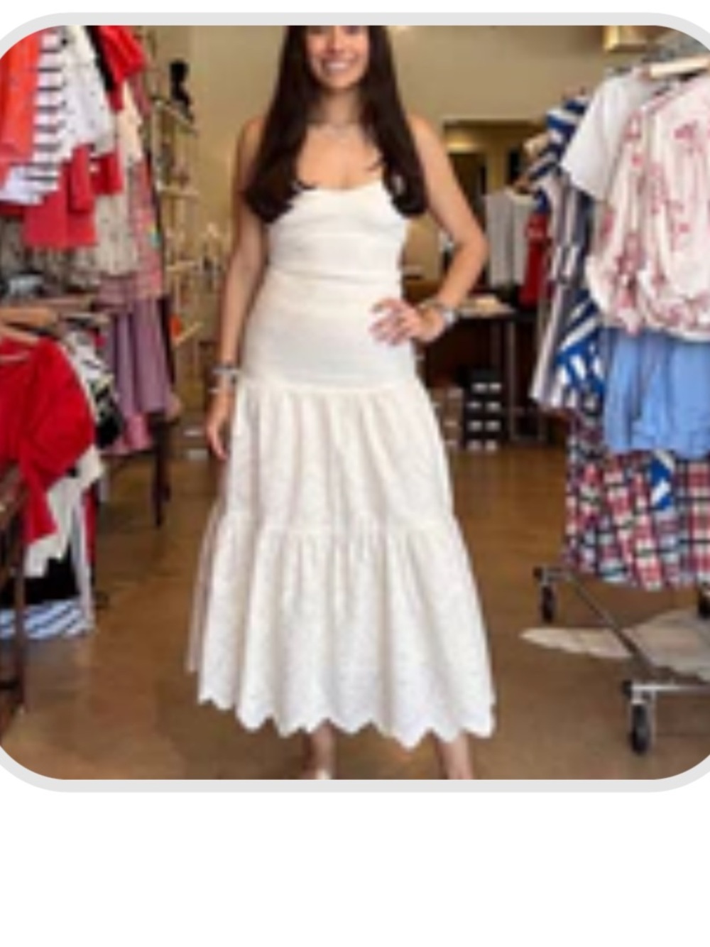 Tiered Ivory Eyelet Maxi Skirt